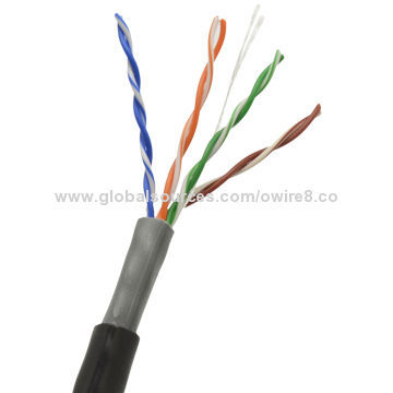 Outdoor Cat5e Communication Cable, Factory with UL, HD-PE Insulation