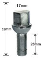 17 mm 六角 52 ミリメートル長いボールの座席ラグ ボルトします。