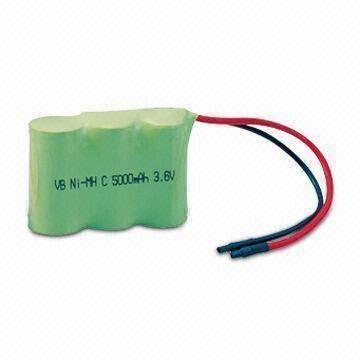 C Size/3.6V/5,000mAh NiMH Battery for Mining Lamp, with 0.2 to 10C Discharging Currents