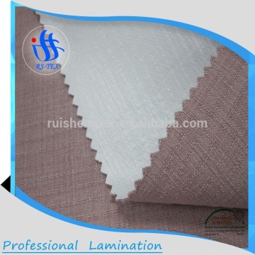 2 layer fabric imitation linen fabric bonded white tpu