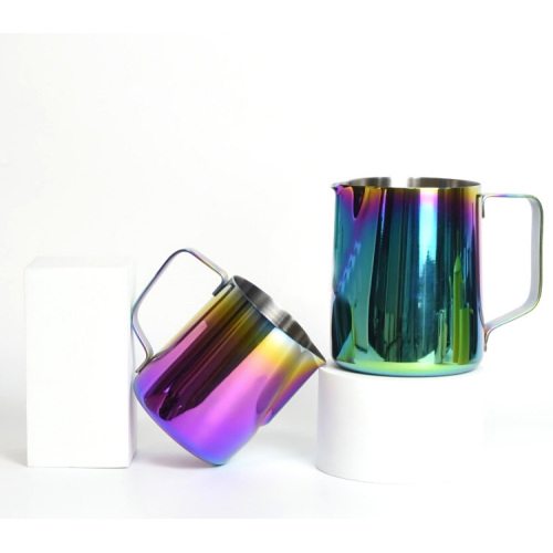 Rainbow latte coffee milk pitcher