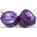 Purple Round Tin with Bear decoration