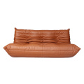 Living Room Brown Leather Togo Sofa Set