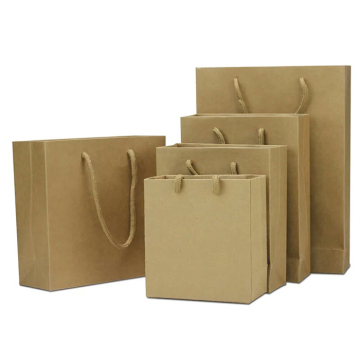 Personalized Brown White Gift Paper Bags with Handles