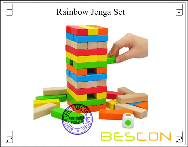 Rainbow Jenga Set