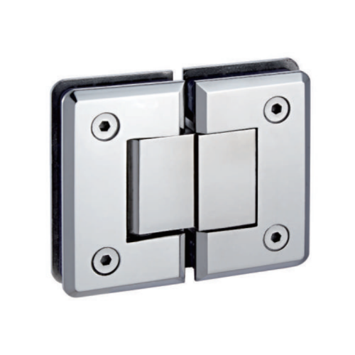 Beveled rounded 180 degree shower hinge