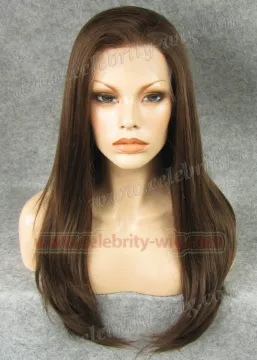 Brown Long Straight Aishwayra Rai Synthetic Lace Front Wig