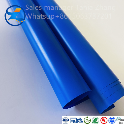 Soft blue customizable PVC sheet plastic roll