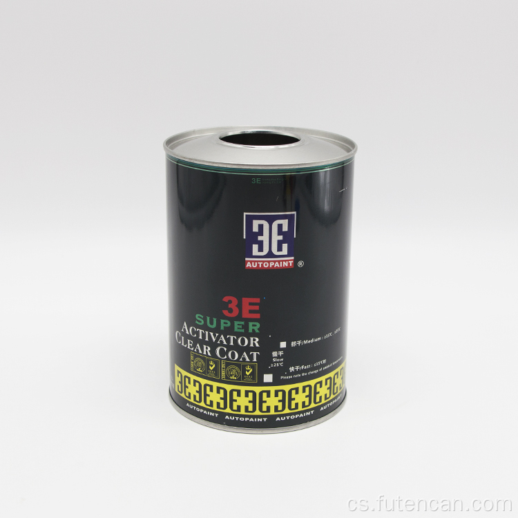 Zakázková kulatá prázdná plechovka od motorového oleje 1L