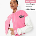 Benutzerdefinierte Logo Damen Baseballjacke Reine Wolle