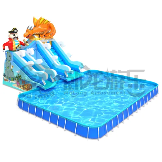 2023 hot sale giant PVC blue crush dual lane water slide commercial water slide inflatable for kids
