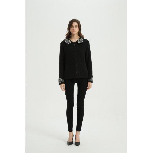 Women high quality cashmere sweater with felt emb