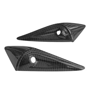Real Dry Carbon Fiber Side Fender Camera Vent Cover Trim for Tesla Model S 2022