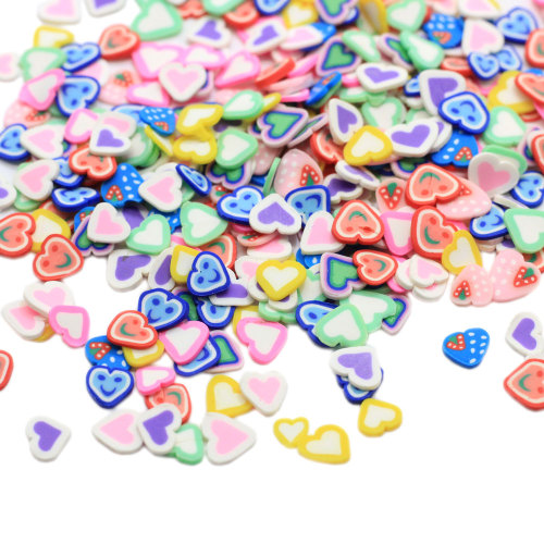 Wholesale 6mm Mixture Heart Slices Polymer Hot Clay Sprinkles for DIY Craft Scrapbooking Phone Nail Art Decorations