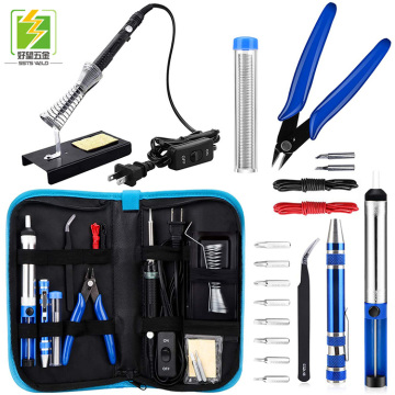 SSTS-SIS-12 60W Adjustable Temperature 12-in-1 Soldering Iron Set & Welding Tools Kit
