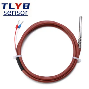 High Temperature Resistant PT100 Temperature Sensor Probe - Waterproof and Oil-Resistant Silicone Wire