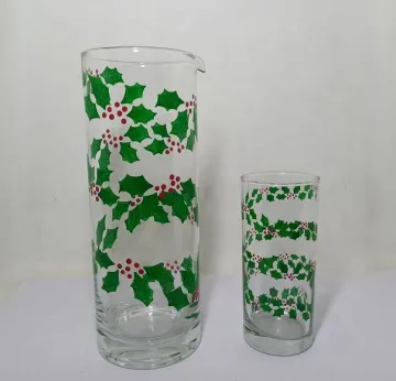 creative hand painted colored glass water pitcher