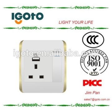 Colorful H RANGE British standard BS 1gang 13A USB switch socket