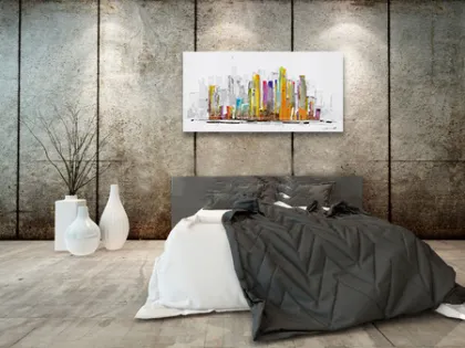 New York Paris Skyline Metal Wall Art