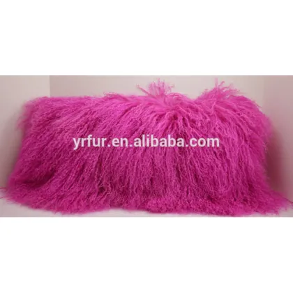 YR906 Cheap Wholesale Fur Pillows/Tibet Sheep Fur Pillows