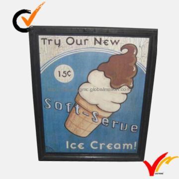 Antique ice cream printing wall planque