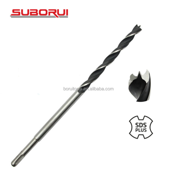 SUBORUI 12mm Carbon SDS Plus Shank Extra Long Brad Point Drill Bit for Wood