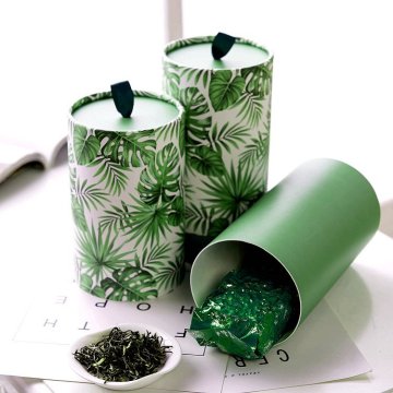 Caja de regalo de cilindro de envasado de papel de té