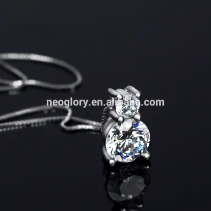 2017 New Design Rhodium Plating Sterling Silver Pendant Necklace Made With Swarovski Elements