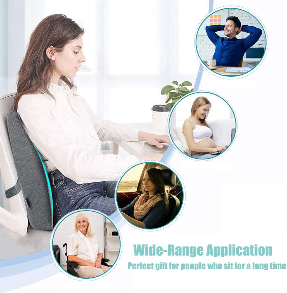 Memory Foam Massaging Lumbar Support Health Touch
