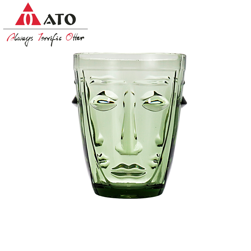 Green Drinking Glasses Water Tumbler Cup for Home
