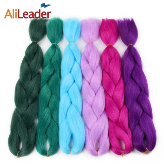 AliLeader Hot Selling 24inch 100g Soild Color Jumbo Braid Hair Synthetic Jumbo Braiding Hair Extensions