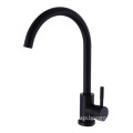 304 Stainless Steel Black Kitchen Sink Faucet with 360-degree Rotation and Single Handle for Hot and Cold Water