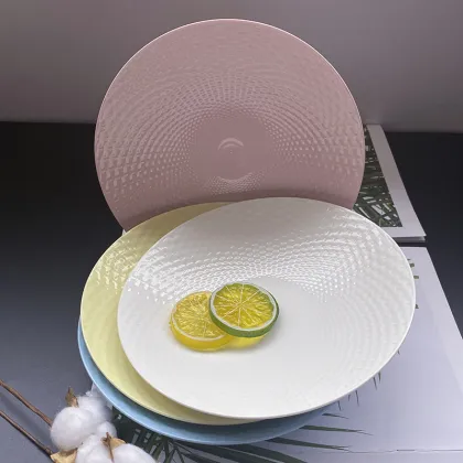 hot selling christmas buffet plates bone china fruit plate round porcelain plate restaurant ceramic plate dinner