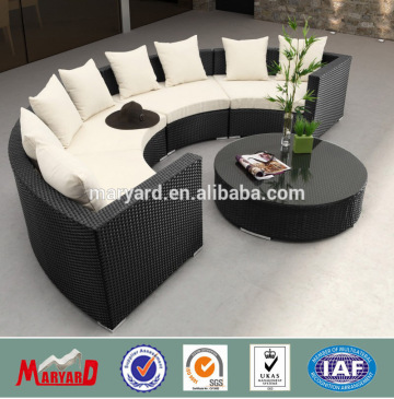 synthetic wicker sectional round sofa