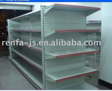 back plain supermarket shelf