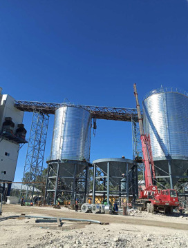 Silo Kerucut Penopang Baja dengan Sistem Ekstraksi Pneumatik