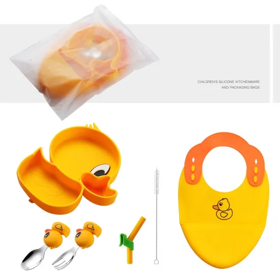 Animal-themed Silicone Baby Dinner Plates Set with Cutlery: Ideal Kids Dining Ware