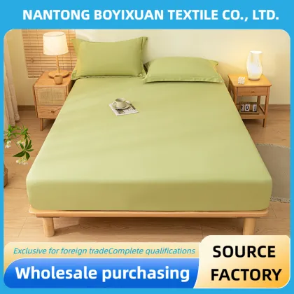 Grass Green Fitted Sheet for Home Use