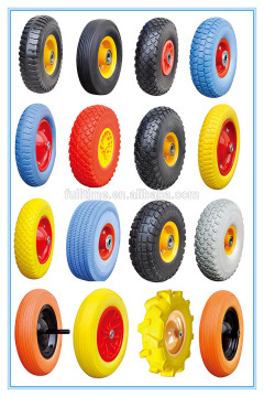 PU foam wheels 8",10", 13", 14", 16", 260x85 with Metal or Plastic Rim