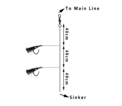 Wholesale Sea Snapper Rigs: Luminous Stainless Steel Hooks with Colorful Flashers