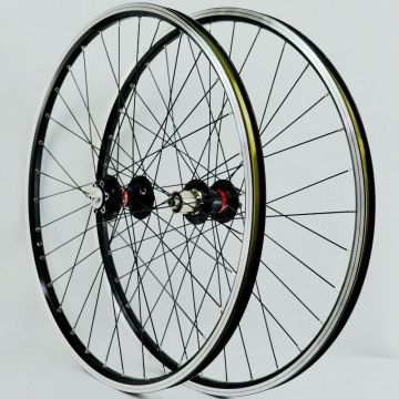 NOVATEC 4 Bearing MTB Bicycle Wheelset: Compatible with 26", 27.5", and 29" Wheels, Suitable for Disc and V-Brake Systems, 32 Holes - Mountain Bike Wheel Set