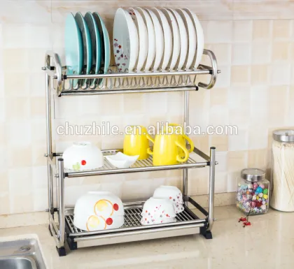 China Fashionable Stainless Steel Kitchen Dish Rack, China Best Kitchen Dish Rack, Kitchen Cabinet Factory Price Dish Rack