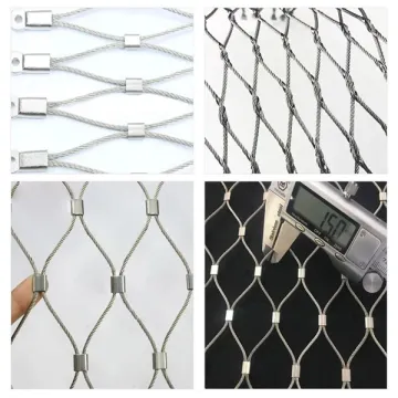 1.5 mm thickness SS 316 wire rope fence steel rope travel mesh with price