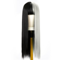 Long Straight Two Tone Color Cosplay Synthetic Wig