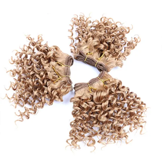 Wholesale Pure Dark Blonde Weave 105g/lot 3pcs/lot Afro Kinky Curly Hair Weaving Synthetic Hair Bundles Extensions Hair Weft