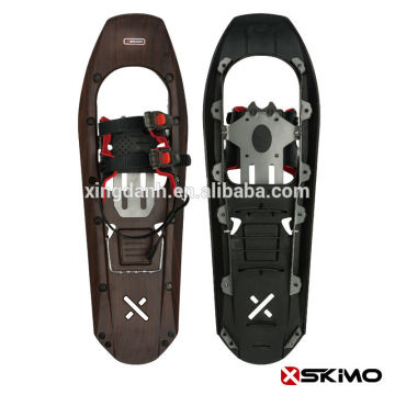 Double Ratchet binding In Wood Texture Surface Adult Plastic Backcountry snowshoes