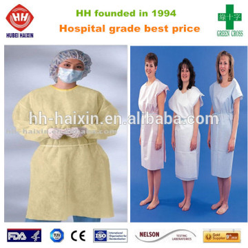 disposable non woven surgical uniform hospital clothing gown for patients