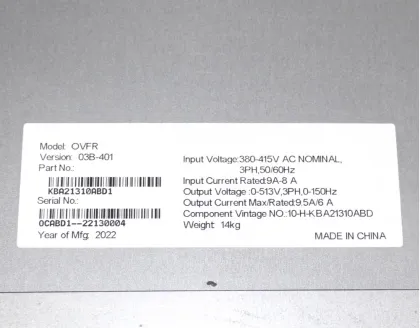 KAA21310ABD1 ReGen Inverter OVFR03B-401 for OTIS Elevators