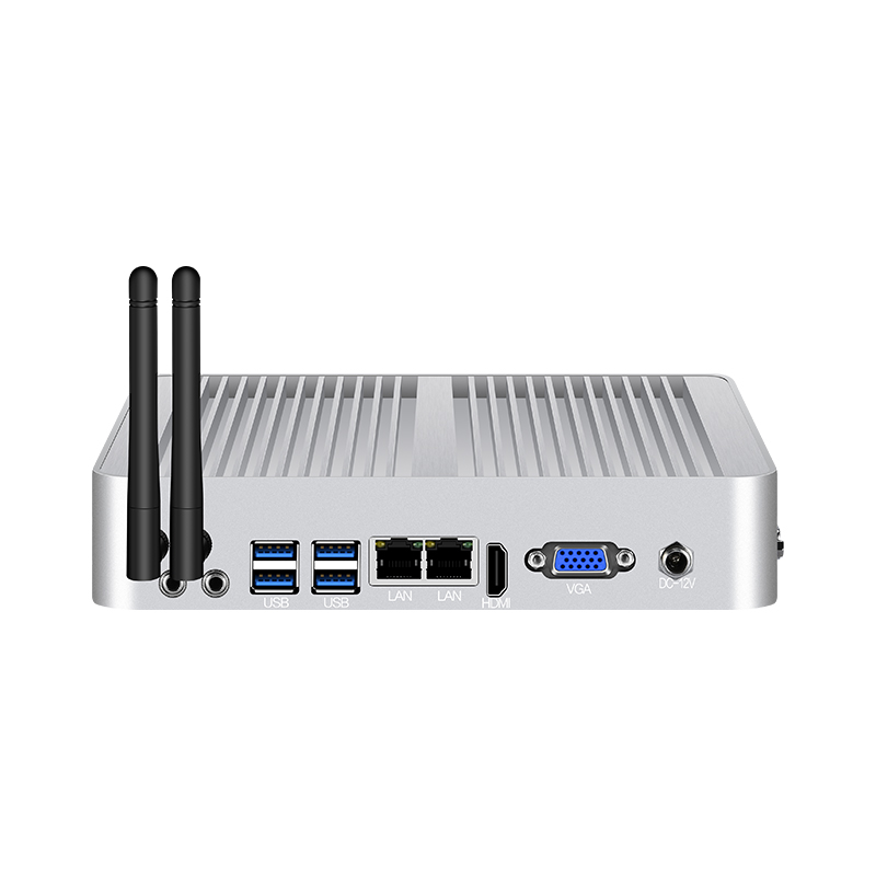 이중 직렬 2 RJ45 LAN FANLESS MINI PC