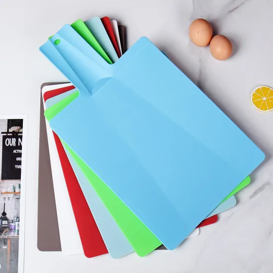 Foldable Plastic Cutting Board: Eco-Friendly, Flexible Kitchen Prep Mat with Handle